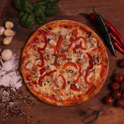 Gombás - paprikás pizza