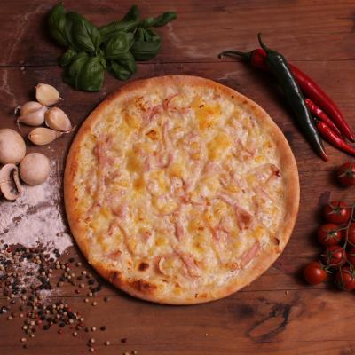 Fokhagymás - pulykacsíkos pizza